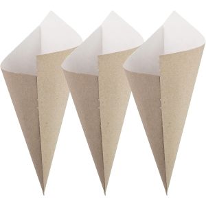 Lot De 100 Cornets En Carton Recyclé À Marrons Chauds Ou Fruits Secs Ou Frais 100% Recyclable - Evenement Et Mariage (Cornet 17x24) - Neuf