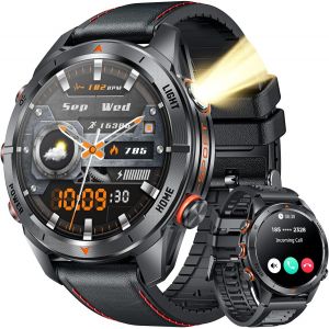 Montre Connectée Homme Militaire Smartwatch: Avec Appels Bluetooth 515mah Batterie 123 Modes Sportifs Sommeil Fréquence Cardiaque Spo2 Podomètre Étanche 1.46" Hd Écran Montre Sport Pour Android Ios - Neuf