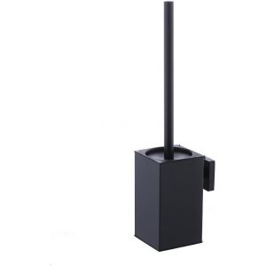 Brosse WC et support en acier inoxydable,montage mural,long manche,brosse WC carrée,nettoyeur robuste pour salle de bain,avec brosse amovible en plastique (noir) - Neuf