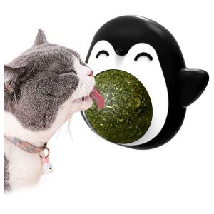 Jouet Pour Chat En Forme De Boule D'herbe &Agrave; Chat. Jouet D'int&eacute;rieur Pour Jouer Avec Les Chats. Peut Pivoter &Agrave; 360&deg; Avec Capuchon De Rangement. - Neuf