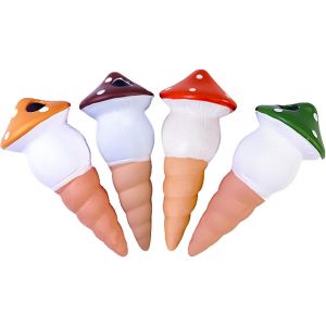 Lot de 4 Boules D'irrigation de Plantes en Forme de Champignon, Goute a Arrosage Bouteille pour Plantes Int&eacute;rieur et Ext&eacute;rieur - Terre Cuite pour Arroser Les Plantes &agrave; la Maison - Neuf