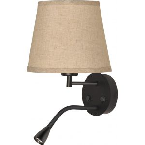 Subzonal-Led Applique Murale Led E27 Avec Spot De Lecture Orientable 3 W &Eacute;cran Textile Interrupteur Pour Chambre, T&ecirc;te De Lit, Salon - Neuf