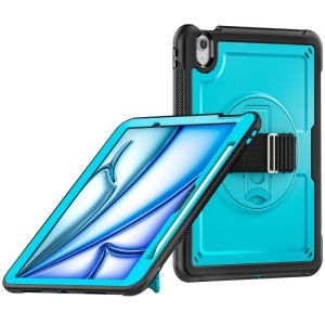 Coque Support Rotatif Avec Poignée En Miel Pour Ipad Air 11 2024/2025 - Bleu Clair - Neuf