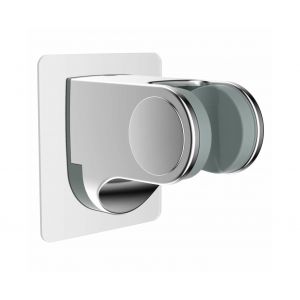 Support adh&eacute;sif pour pommeau de douche, r&eacute;glable, &eacute;tanche, finition chrom&eacute;e - Neuf