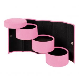 Hjlian Boite De Rangement A Bijoux Pliable Et Portable, Multifonctionnelle Et Cylindrique (Rose) - Neuf