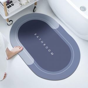 Kal-Tapis De Salle De Bain Absorbants, Tapis De Cuisine, Tapis De Bain, Tapis De Bain, Antidérapant, Tapis Absorbant, Tapis De Bain Doux, Utilisable Dans La Chambre (45_X_150_Cm, Bleu) - Neuf