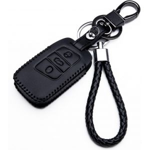 Housse en Cuir pour Clé Volkswagen VW B8 3 Boutons avec Porte-Clés Volkswagen VW Passat B8 Magotan Skoda A7 Smartkey Étui de Protection Cover Coque pour Télécommande Keyless - Neuf