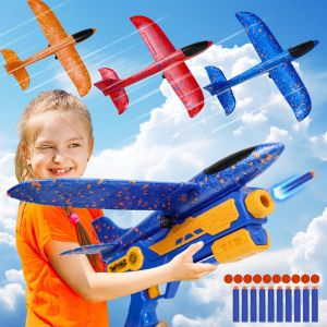 Dda-Lanceur D'avion 6 En 1 - Jouet De Construction D'avion - Patins En Mousse - Catapulte - 2 Modes De Vol - Voler - Cadeau D'anniversaire Pour Garçons Et Filles De 3 À 12 Ans - Neuf