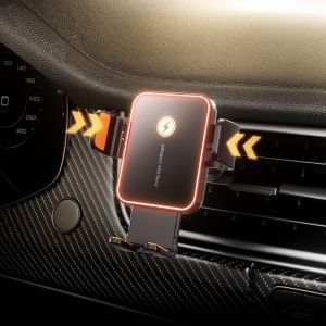 15W Support Telephone Voiture Induction &iquest;Serrage Automatique&iquest;, Chargeur Induction Voiture Sans Fil Avec Qc 3.0 Chargeur Adaptateur Rapide, Grille D'A&eacute;ration - Neuf