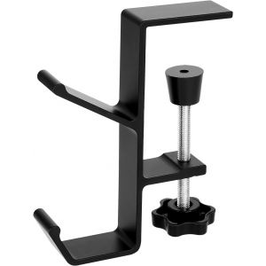 LORANKA-Crochet en m&eacute;tal pour casque, support de casque avec crochets doubles, support de casque universel en alliage d'aluminium pour jeux sous le bureau, crochet de suspension pour casque de bureau - Neuf