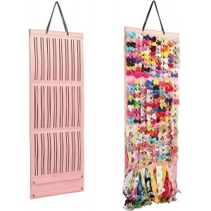 Pr&eacute;sentoir &Agrave; N?uds Pour Cheveux De Fille, Grand Cintre De Rangement Pour Pinces &Agrave; Cheveux Et Rubans, Organisateur De N?uds Pour Cheveux, Pr&eacute;sentoir Robuste Pour Pinces &Agrave; Cheveux De B&eacute;b&eacute; (Rose) - Neuf
