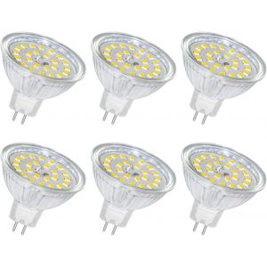 Mr16 Ampoule Gu5.3 Led 12v 5w Blanc Neutre 4000k, 500lm Non Dimmable, Equivalent À 50w Halogène, Ampoule Spot Led Mr16 Gu5.3 Pour Plafonnier, Éclairage Pay R, 6 Pièces - Neuf