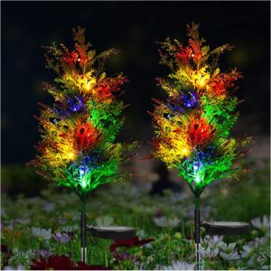 Lot De 2 Lampes Solaires En Pin Pour All&eacute;e De Jardin, Terrasse, Pelouse, No&euml;l, Mariages, D&eacute;coration Ext&eacute;rieure - Neuf