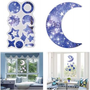 Kit De Moules En Silicone &Eacute;poxy Avec Moon Star, Moule En R&eacute;sine De Lune, D&eacute;coration Murale, Moule En Silicone &Agrave; Suspendre, Moule En R&eacute;sine Pour D&eacute;coration De Maison, Mur, Pi&egrave;ce - Neuf