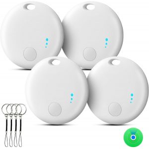 MEVRONISSHOP-Air Traceur Lot de 4,Traceur Localisateur D&iquest;Objets Bluetooth,Fonctionne avec l&iquest;app Localiser Apple(Uniquement iOS),Air Localisateurs Tags pour Valises/Portefeuilles/Cl&eacute;s/Sacs,Batterie Lo - Neuf