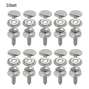 10 Ensembles En Acier Inoxydable Taraudage Bouton-Pression Kit Tente Marine Yacht Bateau Toile Couverture Outils Douilles Boutons - Neuf