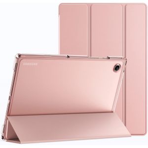 Coque Pour Samsung Galaxy Tab A8 10,5 Pouces 2021 (Sm-X200/X205/X207), Fine Translucide Arrière Trifold Folio Support Protecteur Tablette Housse Étui, Veille/Réveil Automatique (Or Rose) - Neuf
