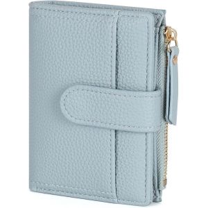 Portefeuille Femme Cuir, Porte Monnaie Femme Petit Portefeuilles Et Porte-Cartes Avec Fermeture Éclair Poche À Monnaie, Vert - Neuf