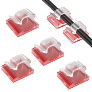 Blanc 130 Morceaux D'adhésif Câble Clips De Rangement De Câble Auto-Adhésif De Fixation, Rangement De Câble, Bureau Organisateur Des Clips De Câble De Tv/Chargeur/Voiture/Pc/Bureau/À La Maison - Neuf