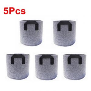 Sacs De Culture &Eacute;pais Non Tiss&eacute;s Pour L&eacute;gumes,Fleurs Et Plantes,Pots En Tissu D'a&eacute;ration Avec Foy,1 &Agrave; 5 Pi&egrave;ces,1/2/3/5/7/10/12gallons.5pcs Grey.10gallon 40x30cm - Neuf