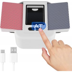 M&eacute;langeur De Cartes Automatique,Melangeur De Carte Rechargeable 2000 Mah,1-2 Ponts,Mode Auto Et Manuel,Faible Bruit Card Shuffler Pour Jeux De Cartes Uno,Poker,Texas Hold'em,Blackjack - Neuf
