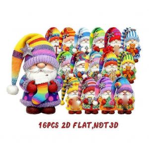 Prime de 16 pi&egrave;ces en Bois Ornement de No&euml;l Ensemble avec le p&egrave;re no&euml;l et les Nains, les Conceptions des f&ecirc;tes de l'Arbre D&eacute;cor-sjy1 - Neuf