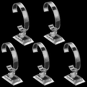 Pr&eacute;sentoir De Montre 5pcs En Plastique Montre-Poignet Pr&eacute;sentoir Porte-Montre Porte-Montre Pour Hommes Maison Ou Magasin Utilisation,Transparent - Neuf