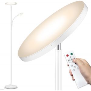 42W 4500Lm Led Lampadaire Blanc, Super Lumineux Dimmable Lampadaire Sur Pied Salon Avec Lecture Lampe, T&eacute;l&eacute;commande Et Contr&ocirc;le Tactile Lampadaires 2700K-6500K Pour Salon Chambre Bureau - Neuf