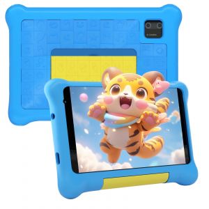 Tablette Enfants 7 Pouces Android 13 Tablette pour Enfant avec 5GB RAM + 32GB ROM(TF 128GB), Contrôle Parental, GMS, WiFi, Bluetooth, Kids Tablette Tactile Éducative avec Kid-Proof Étui (Bleu) - Neuf