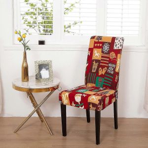 Housses De Chaise,&Eacute;lastique Pr&eacute;sident Protecteur Stretch Amovible Lavable De Si&egrave;ge Housses Pour Salle De Banquet De Mariage F&ecirc;te D&eacute;coration-D&eacute;coration De No&euml;l(4pc - Neuf