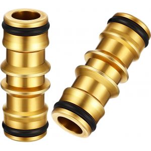 Zhanmai Lot de 2 robinets d'arrosage en laiton avec connecteur mâle double - Neuf