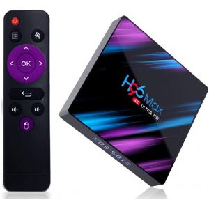 CHECARZHN--NO1-H96 Android 10.0 Tv Box, 2Gb Ram 16Gb Rom, Box Android Tv Rk3318 Quad-Core 64Bit Cortex-A53 Cpu 2.4Ghz/ 5Ghz Wifi 100M Lan Enternet 4K Uhd Bluetooth 4.0 - Neuf