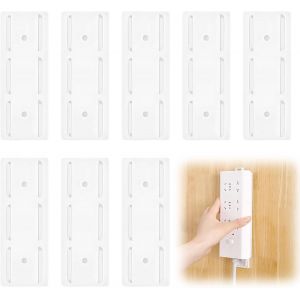 Ensemble De 8 Multiprise Support De C&acirc;bles,Prise Bureau Auto-Adh&eacute;sif,Support Mural Sans Poin&ccedil;on Pour Bloc Multiprise,Dispositifs De Retenue De Douille,Pour Salons,Cuisines,Bureaux[DYB982197] - Neuf