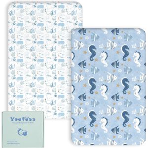 Lot De 2 Draps Housse Bebe Microfibre Respirante Prot&eacute;g&eacute; Matelas Ajustable Protection De Lit Matelas B&eacute;b&eacute; Amovible Y Lavable 50x89 Cm 50x90 Cm 55x90 Cm Pour Lit Berceau Et Matelas - Neuf