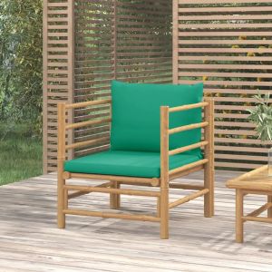 Prolenta Premium - Canap&eacute; De Jardin Avec Coussins Vert Bambou - Neuf