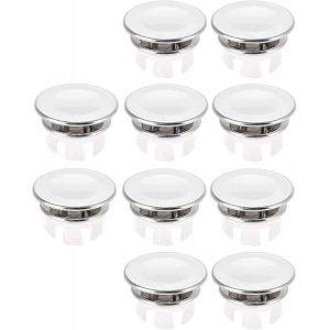 Jgd-10 Anneaux De Trop-Plein D'&eacute;vier, Couvercle De Trop-Plein D'&eacute;vier, Couvercle De Bouchon De Vidange Adapt&eacute; Aux Trous Ronds De 22 Mm &Agrave; 24 Mm (Argent, Anneau Double Couche) - Neuf