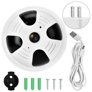 Camera de surveillance intelligente Fisheye 360¡ã sans fil Wi-Fi 1080P 110-240 V (prise americaine) - Neuf