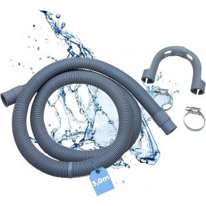 Tuyau de vidange lave-linge lave-vaisselle I Taille 3,0 m I Kit complet avec étrier & colliers de serrage I Tuyau d'évacuation d'eau universel Indépendamment du fabricant - Neuf