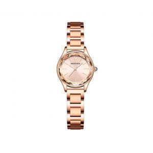 Montre À Quartz Ronde Pour Femme R054, Bracelet En Acier, Étanche Jusqu'à 30 M, Design Fin - Neuf