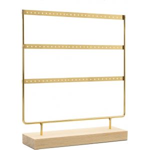 Ruby - Organisateur De Bijoux, Pr&eacute;sentoir De Boucles D'oreilles En Bois Et M&eacute;tal, Bo&icirc;te &Agrave; Bijoux Vintage, Organisateur De Bijoux, Boucles D'oreilles De Bijoutier 22,5 X 20,5 Cm - Neuf