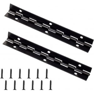 Charni&egrave;res piano en m&eacute;tal chrom&eacute; noir &agrave; 270 degr&eacute;s - Lot de 2 avec vis - Neuf