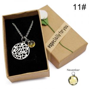 Amour Coeur Colliers Pour Maman Cristal Pierre Pendentif Collier Cha&icirc;ne En Acier Inoxydable Breloque Cadeau F&ecirc;te Des M&egrave;res Cadeau D'anniversaire 11 - Neuf