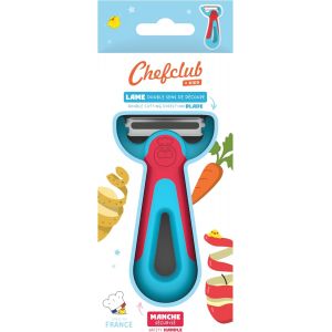 Kalanka-- &Eacute;conome Enfant Bleu Et Rouge - Lame Bidirectionnelle Inox - &Eacute;plucheur L&eacute;gumes - Manche Antid&eacute;rapant Adapt&eacute; Aux Petites Mains - S&eacute;curit&eacute; Et Confort D&iquest;Utilisation - Cadeau Fille 4 Ans - Neuf