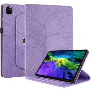 KAL-Coque Pour Ipad Air 5E/4E (Modèle 2022/2020, 10.9 Pouces) Étui Support Rotatif À 360 Degrés Pu Cuir Housse De Protection Portefeuille Tablet Étui Ipad Air 5/4 (10.9"", 2022/2020) Violet - Neuf