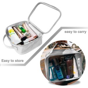 TIANYI-Trousse de Toilette Transparente, Sac de Cosmétiques Trousse Transparente Voyage pour Femme Homme, TSA Sac de Toilette Avion pour Le Transport de Liquides - Neuf