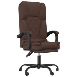 Fauteuil de bureau massage inclinable de bureau informatique &eacute;tude similicuir brun Helloshop26 02_0025412 - Neuf