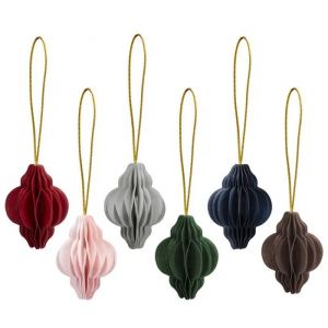 Boules en papier, lot de 6, d&eacute;corations pour sapin de No&euml;l, 4 cm, pendentifs pliants color&eacute;s - Neuf