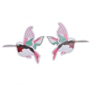 Lot De 2 Patchs Brodes En Tissu A Paillettes Pour Oiseaux, Autocollants A Coudre, Accessoires Pour Vetements - Neuf