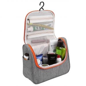 Trousse de toilette suspendue Kit de toilette de voyage pour hommes Femmes Articles de toilette résistants à l'eau avec poches en filet - Neuf