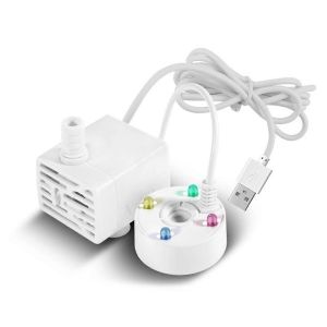 Pompe à eau USB 5V brumisateur LED lumières Mini Mister machine à brouillard,fontaine intérieure jardin étang eau F - Neuf